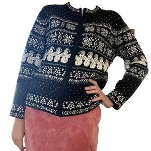 Silk Angora Blend CROFT & BARROW Vintage Fair Isle Knit Sweater Holiday Winter M